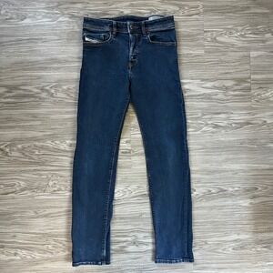 Diesel Buster Regular Slim Tapered Jeans Dark Wash Blue Denim Size 28